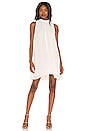 view 1 of 3 Ruched Turtleneck Halter Dress in Cream