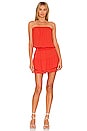 view 1 of 3 Strapless Smocked Mini Dress in Tangerine