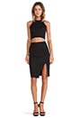 view 4 of 4 Twill High Waisted Pencil Skirt in Black