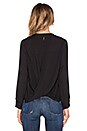 view 3 of 4 Surplice Back Long Sleeve Top in Black