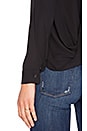 view 4 of 4 Surplice Back Long Sleeve Top in Black