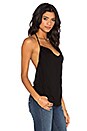 view 2 of 3 Open Back Drape Halter Top in Black