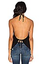 view 3 of 3 Open Back Drape Halter Top in Black