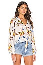 view 2 of 4 Tie Button Front Top in Bloom