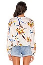 view 3 of 4 Tie Button Front Top in Bloom