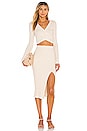 view 5 of 4 Crop Surplice Wrap Blouse in Oatmeal
