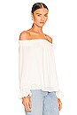 view 2 of 4 Off Shoulder Ruffle Cuff Top in Cream
