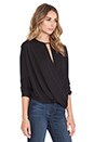 view 2 of 5 Surplice Long Sleeve Top in Black