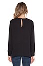 view 3 of 5 Surplice Long Sleeve Top in Black
