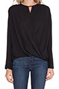 view 4 of 5 Surplice Long Sleeve Top in Black