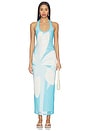 view 1 of 3 Mesh Halter Maxi Dress in Blue Oasis