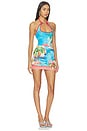 view 2 of 5 Beaded Halter Mini Dress in Mermaid Cove
