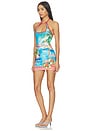 view 3 of 5 Beaded Halter Mini Dress in Mermaid Cove