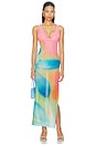 view 1 of 4 Plunge Mesh Maxi Dress in Afterglow