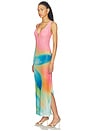 view 3 of 4 Plunge Mesh Maxi Dress in Afterglow