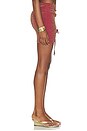 view 3 of 6 Ruched Tie Mini Skirt in Cinnamon