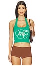 view 1 of 4 Knit Halter Tank Top in Green Envy