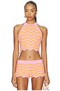 view 1 of 4 Chevron Knit Halter Crop Top in Sundrenched