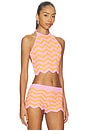 view 2 of 4 Chevron Knit Halter Crop Top in Sundrenched