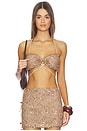 view 1 of 6 Strappy Ring Tie Crop Top in Espresso Spritz
