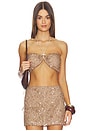 view 2 of 6 Strappy Ring Tie Crop Top in Espresso Spritz