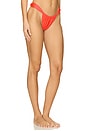 view 2 of 4 Ruched Thong Bikini Bottom in Neon Rose