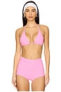 view 1 of 5 Classic Tie Halter Bikini Top in Pink Diva