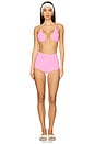 view 4 of 5 Classic Tie Halter Bikini Top in Pink Diva