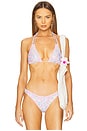 view 1 of 5 Crochet Halter Bikini Top in Moonflower