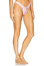 view 2 of 4 Lettuce Edge Thong Bikini Bottom in Sunset Universe