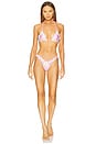 view 4 of 4 Lettuce Edge Thong Bikini Bottom in Sunset Universe