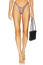 view 1 of 5 Retro Y Thong Bikini Bottom in Kosmic Kat