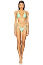 view 4 of 4 Trio Ring Cheeky Tie Bikini Bottom in Apple Blossom