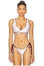 view 1 of 5 Lettuce Edge Wrap Bikini Top in Peachy Posie