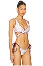 view 2 of 5 Lettuce Edge Wrap Bikini Top in Peachy Posie
