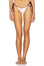 view 1 of 5 Lettuce Edge Thong Tie Bikini Bottom in Peachy Posie
