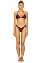 view 4 of 4 Lettuce Edge Thong Bikini Bottom in Sangria Spritz