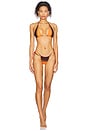 view 4 of 4 Tie Ruched Thong Bikini Bottom in Coyote Kisses