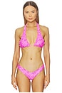 view 1 of 4 LETTUCE EDGE HALTER BIKINI TOP 레터스 엣지 홀터 비키니 탑 in Bubble Berry
