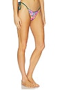 view 2 of 4 BAS DE MAILLOT DE BAIN LETTUCE EDGE THONG TIE BIKINI BOTTOM in Summer Glow