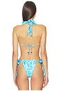 view 3 of 4 Lettuce Edge Halter Bikini Top in Ocean Paradise