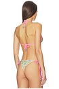 view 3 of 4 Decorative Bind Tie Halter Bikini Top in Hula Honey