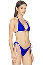 view 2 of 4 Ring Halter Bikini Top in Blue Lagoon