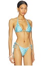 view 2 of 5 Decorative Bind Halter Bikini Top in Ocean Aura