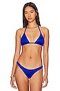view 1 of 4 Slide Triangle Bikini Top in Ocean Blue Ribbed