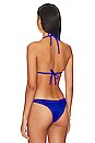 view 3 of 4 Slide Triangle Bikini Top in Ocean Blue Ribbed