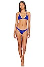 view 4 of 4 Slide Triangle Bikini Top in Ocean Blue Ribbed