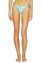 view 1 of 5 Decorative Thong Tie Side Bikini Bottom in Ocean Aura