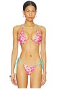 view 1 of 5 Frill Halter Bralette Bikini Top in Sun Pop