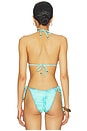 view 3 of 5 Lace Stitch Ring Halter Bikini Top in Summer Seas